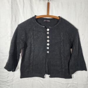 SOLOLA sz M/L gray short cardigan sweater mohair blend?